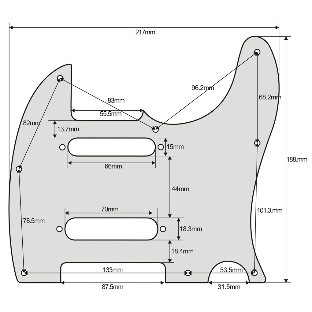 FLEOR Single 8-Hole Electric Guitar Pickguard Scratch Plate with Screws Fits Nashville TL-Style Guitar Available in 4 Colors
