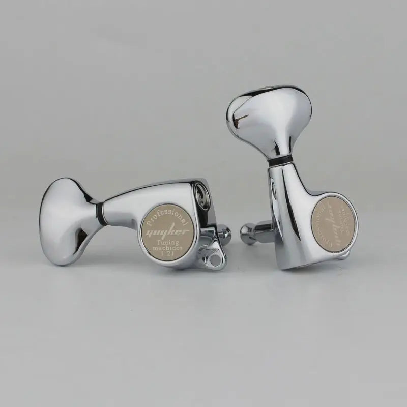 Guyker 3R3L Guitar Machine Heads 1:21 Sealed Tuning Key Pegs Tuners Set Replacement for ST TL SG Style Electric Guitars Chrome