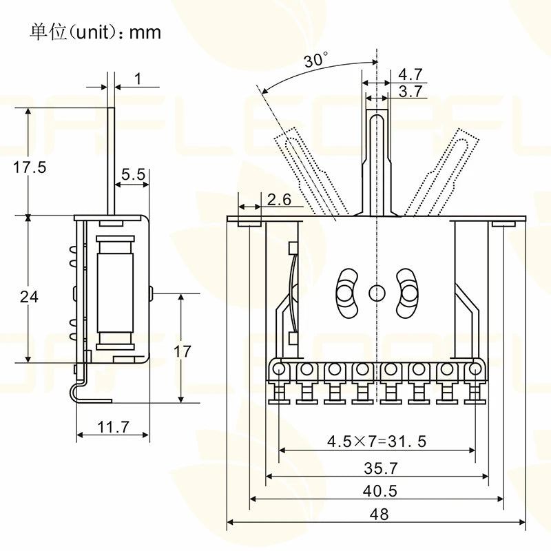 FLEOR Lever Action 3 Way Pickup Selector Switch + Black Tips for TL Style Electric Guitar
