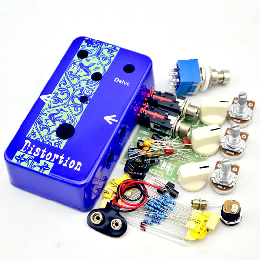 Nieuwe Diy Gitaar Distortion Pedaal Kit Deep Blue Distortion True Bypass Met Hoge-Kwaliteit 1590B Case