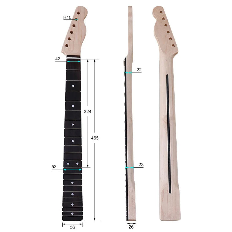 TL Canadian Maple Rosewood Matte 22 Frets with Peach Tube Beef Bone Pillow Neck DIY Guitar Accessories
