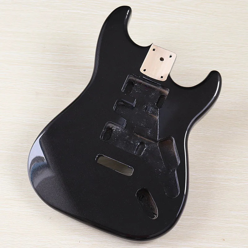 Metal Black ST Style Electric Guitar Body with Single Coil Pickup