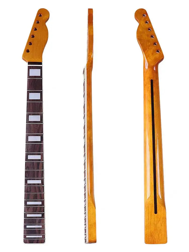 TL Neck Maple Wood Edging, Yellow Glossy Neck, 6 Strings, 21 Pieces