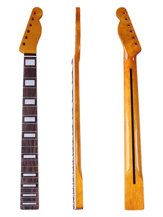 TL Neck Maple Wood Edging, Yellow Glossy Neck, 6 Strings, 21 Pieces