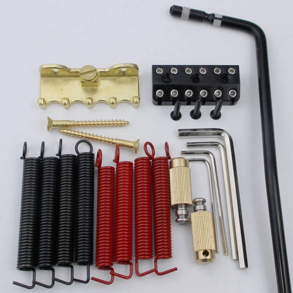 GUYKER 6 String Bridge Tailpiece for Headless Tremolo System Black
