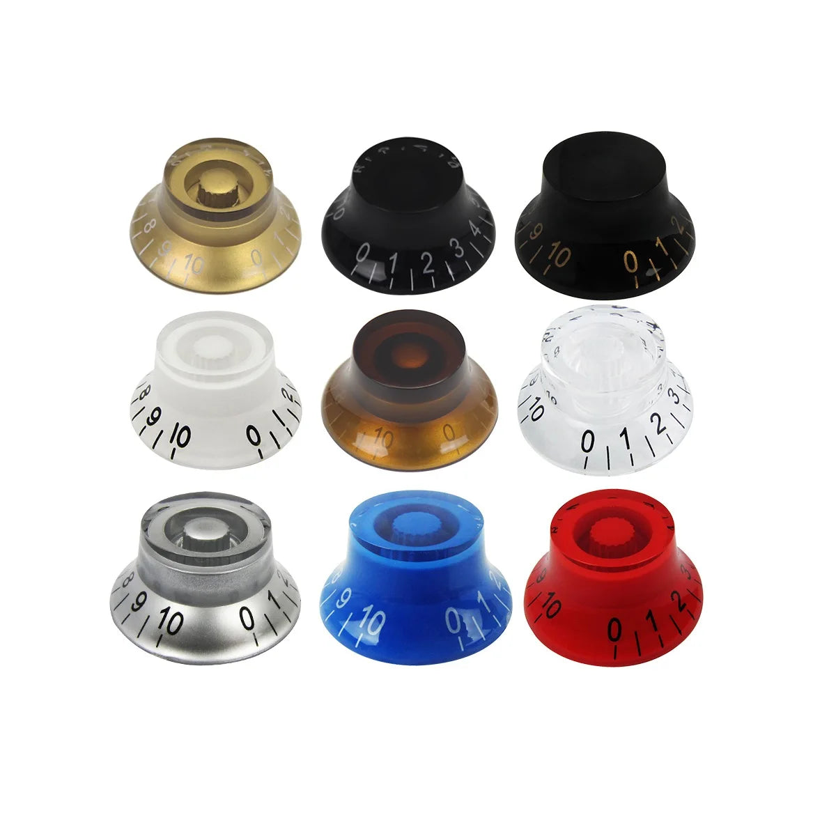 FLEOR 4 Pieces High Dome Electric Guitar Knobs Speed Tone Volume Control Caps for LP SG Guitar Parts