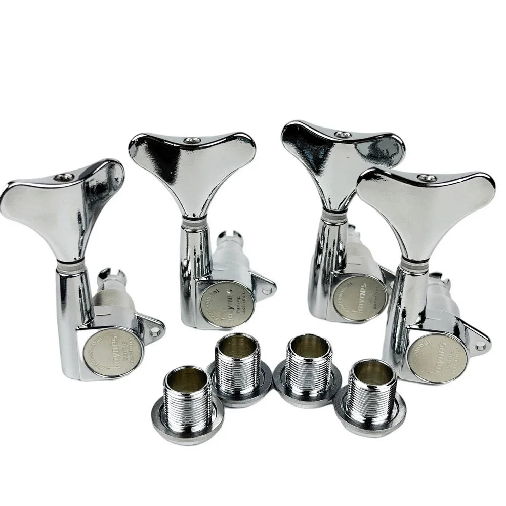 Kaynes DJ242 Sealed Bass Guitar Tuners – 1:18 Ratio, Chrome Silver