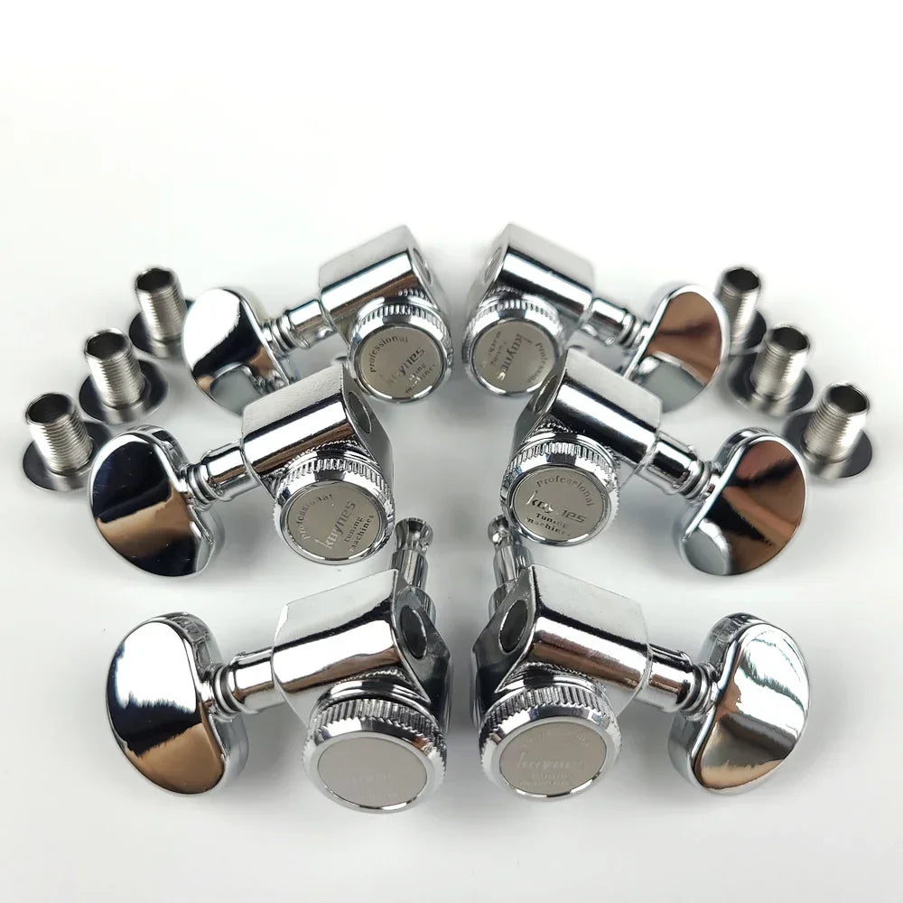 1 Set Kaynes 3R3L Locking Guitar Tuners – Chrome Silver for LP/SG