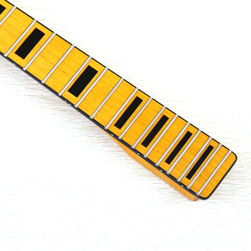 ST22 Big Head Yellow Black Square Edge Bright Electric Guitar Neck – 5.6 cm Wide