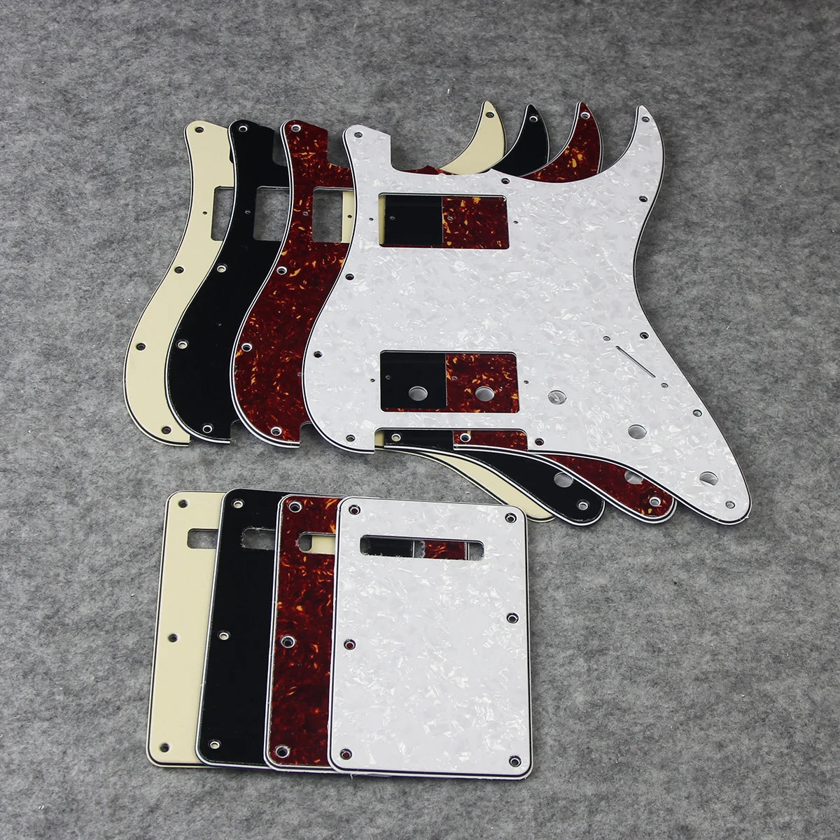 Fleor Electric Guitar HH Pickguard Scratch Plate Back Plate with Screws for 11-Hole American Standard FD ST Style Guitar