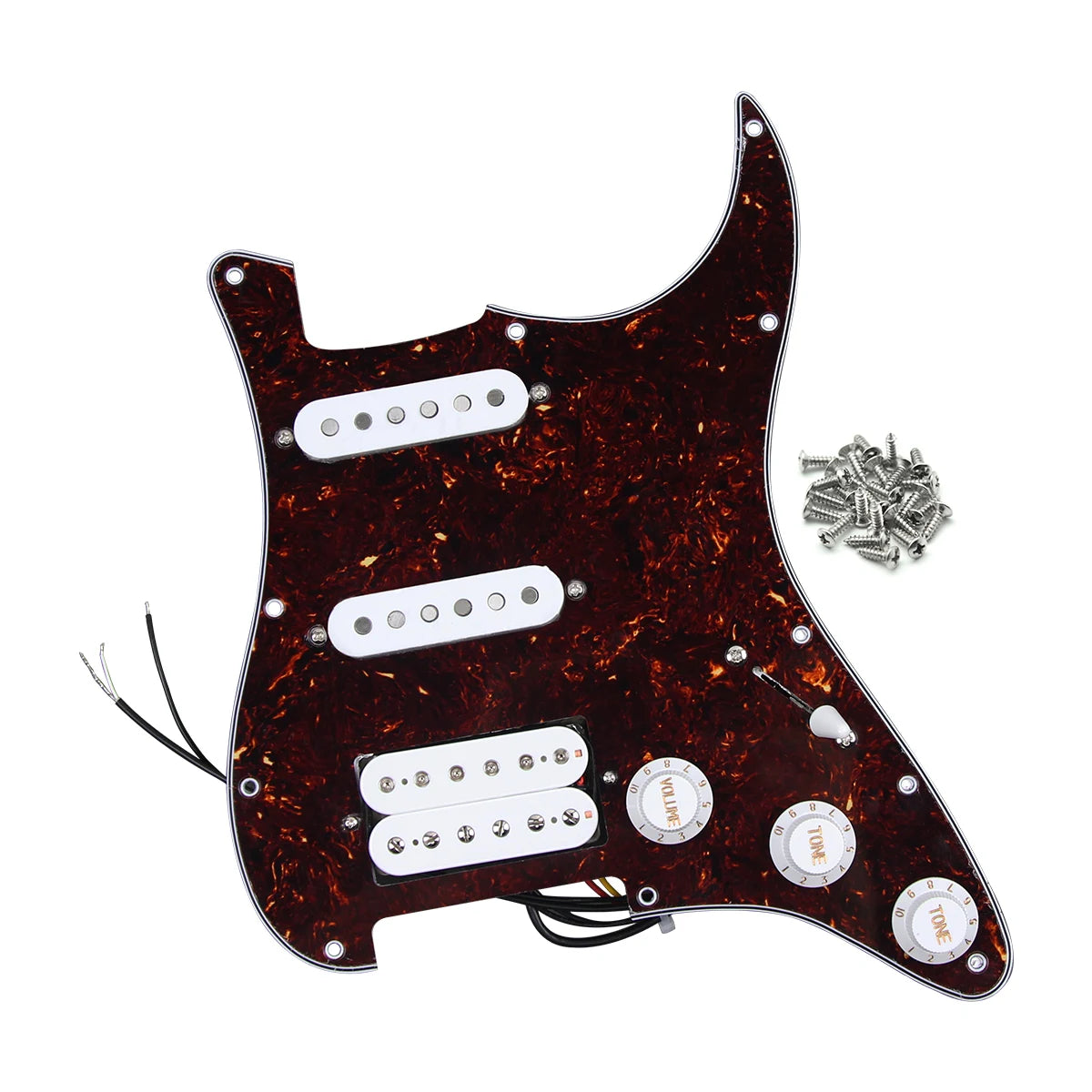 Fleor Alnico 5 Prewired SSH Pickguard for ST‑Style Electric Guitar