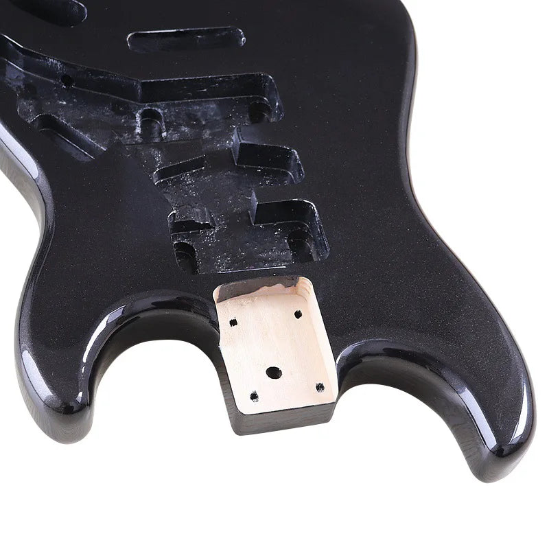 Metal Black ST Style Electric Guitar Body with Single Coil Pickup