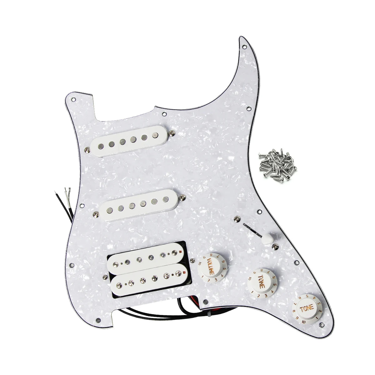Fleor Alnico 5 Prewired SSH Pickguard for ST‑Style Electric Guitar