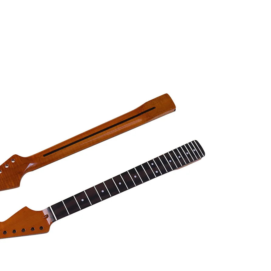 6-String 22-Fret Roasted Maple Tiger Pattern ST Neck with Rosewood Fingerboard