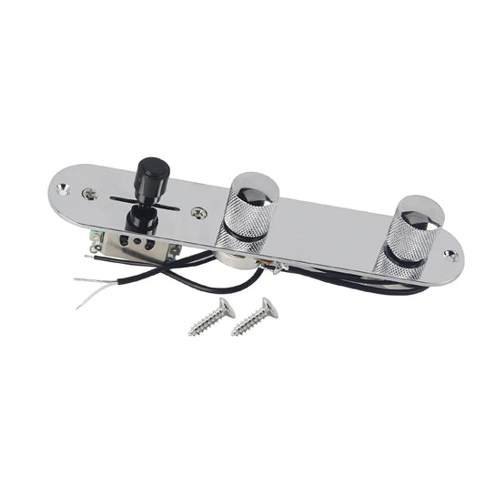 FLEOR Metal Prewired Guitar Control Plate Chrome TL Guitar Parts