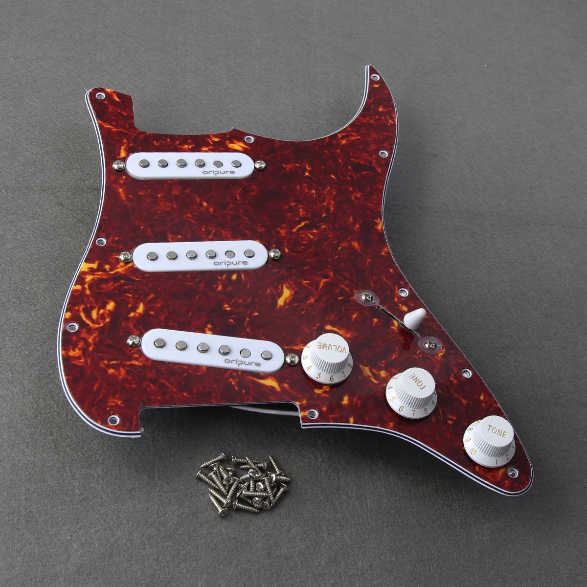 OriPure Prewired SSS Pickguard Loaded with Alnico 5 Single Coil Pickups for FD Strat Guitar