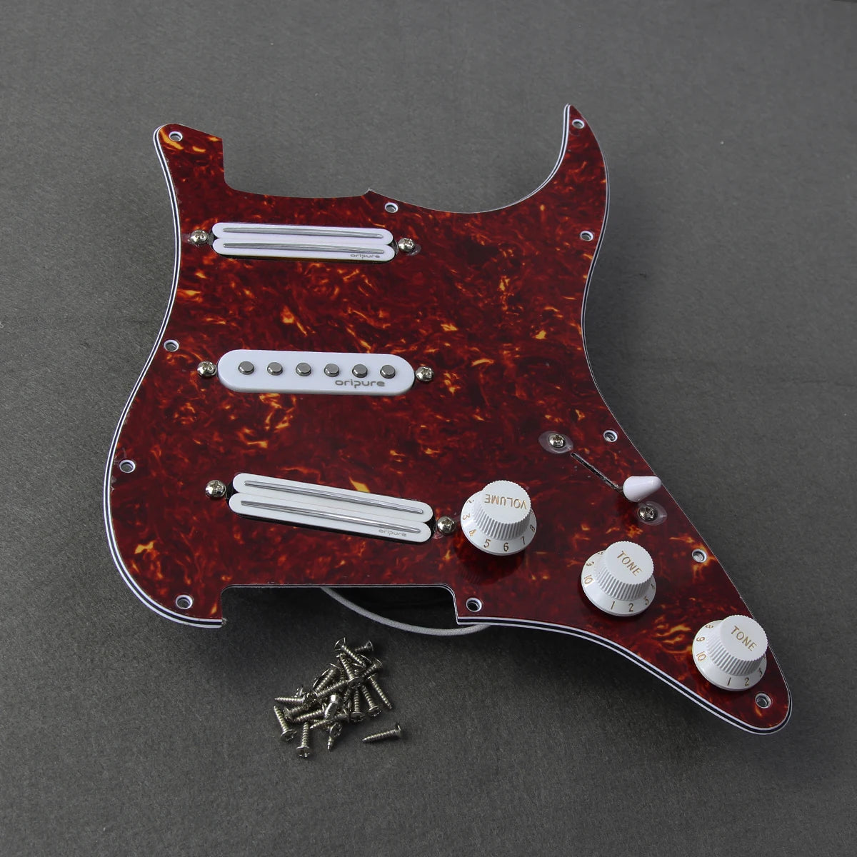 OriPure Prewired SSS Guitar Pickguard with Dual Rail Pickup and Control Pots for 11-Hole FD ST
