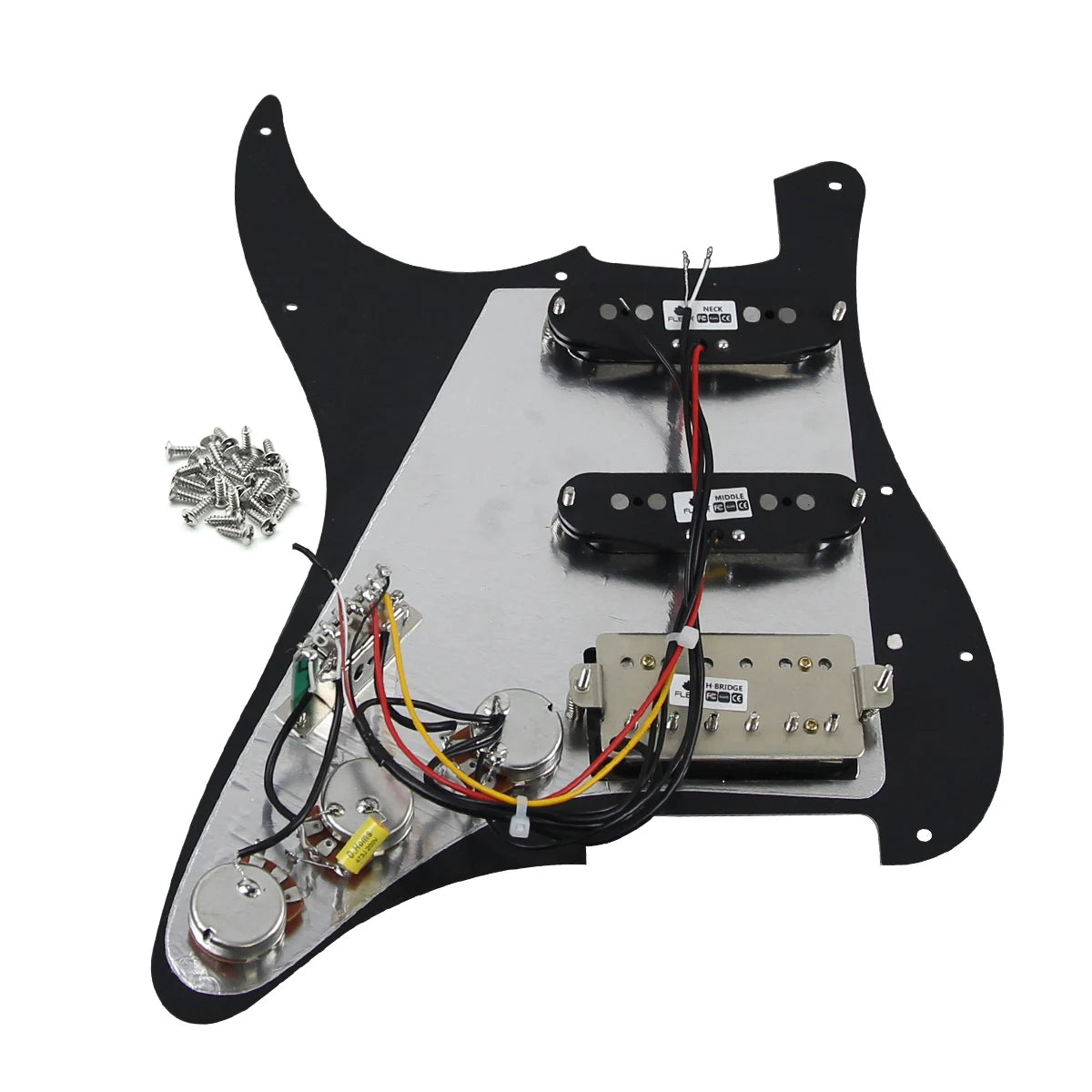 Fleor Alnico 5 Prewired SSH Pickguard for ST‑Style Electric Guitar