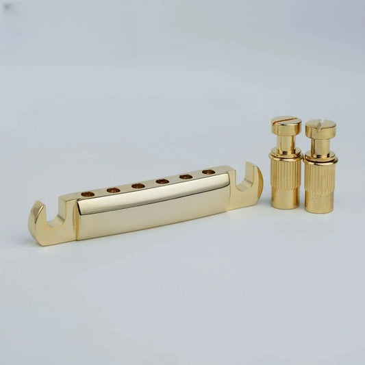 Guitar Stop Bar Tailpiece With Anchors And Studs for LP SG Guitars Gold