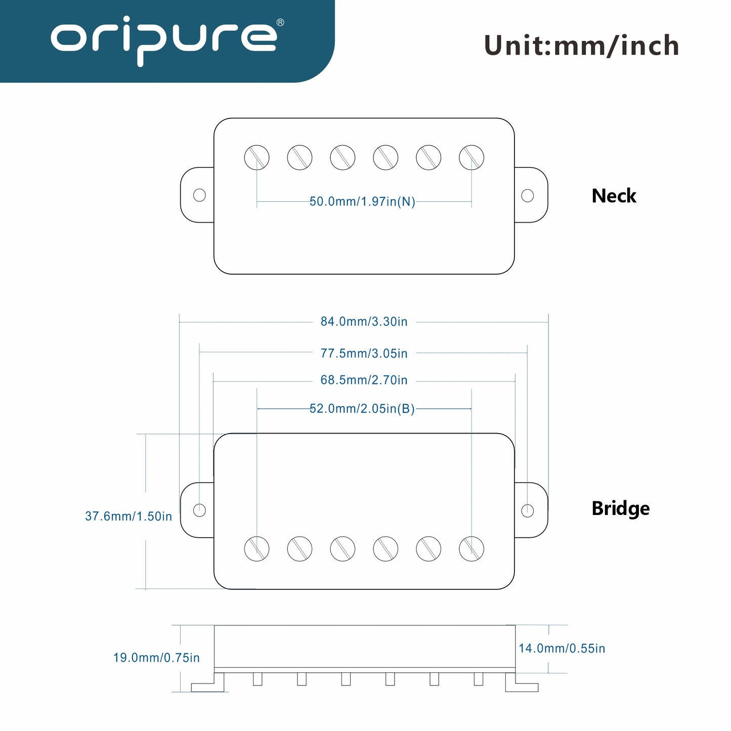 OriPure PHL5 Alnico 5 Humbucker – LP-Style Power with Vintage Warmth