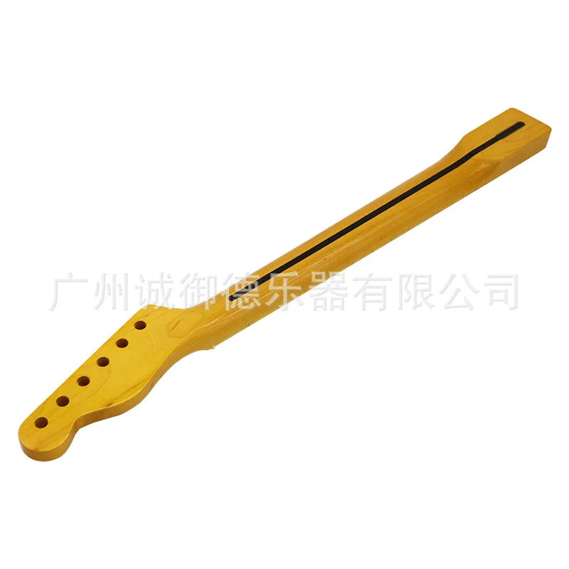 Electric guitar TL neck 6 strings 21 frets integrated handle yellowish bright light plus maple
