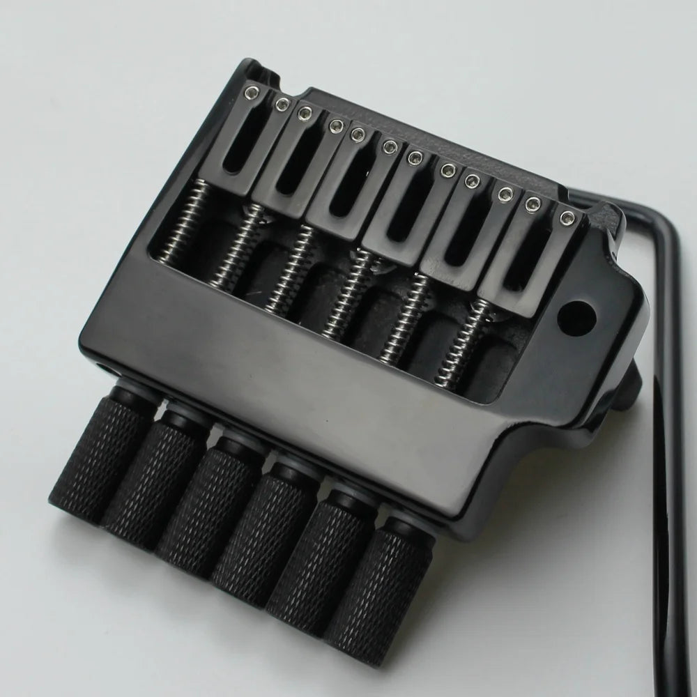 GUYKER 6 String Bridge Tailpiece for Headless Tremolo System Black