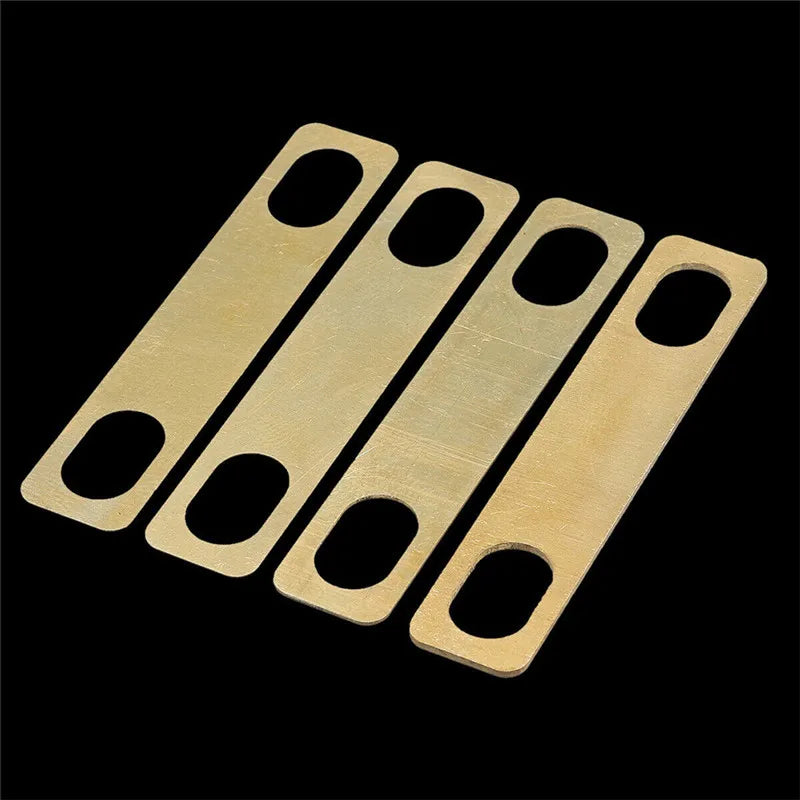4-Piece Set Pure Copper Neck Mount Height Adjustment Shims with 0.1 mm Brass Shim – Neck Shim Set
