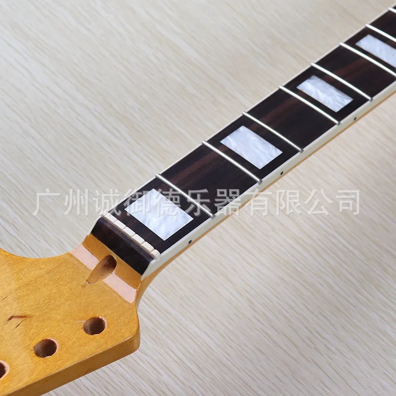 Large Headstock ST Style Electric Guitar Neck – 22 Frets, 6-String, Bright Plus Maple – Bolt-On Neck for Strat