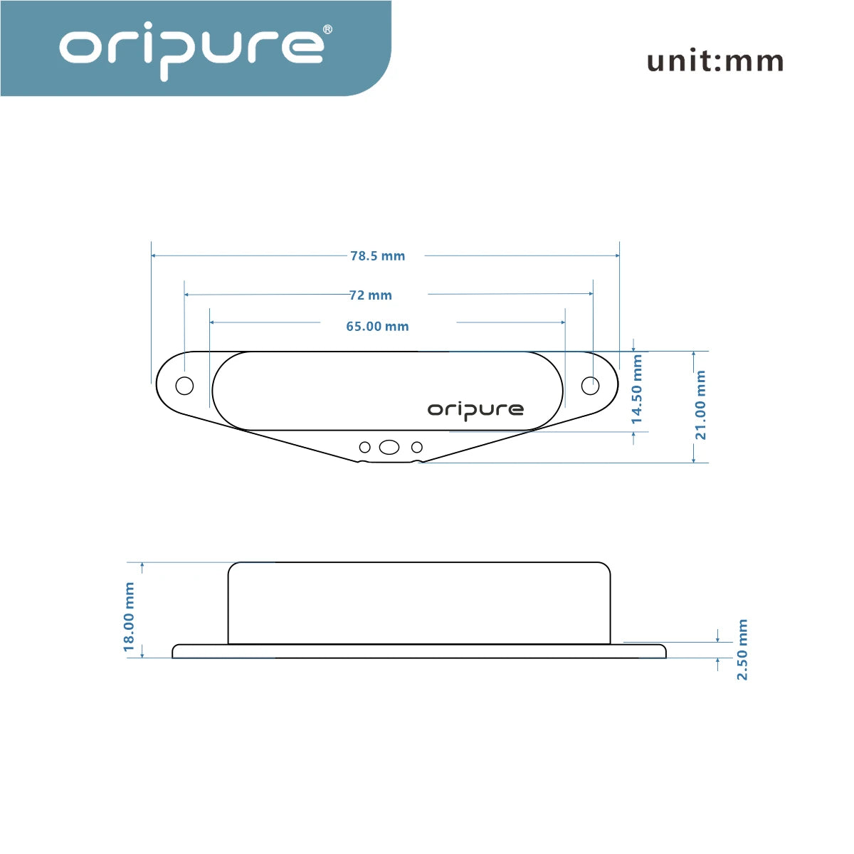OriPure PSL5 Alnico 5 TL Guitar Neck Pickup Available in Chrome Black and Gold