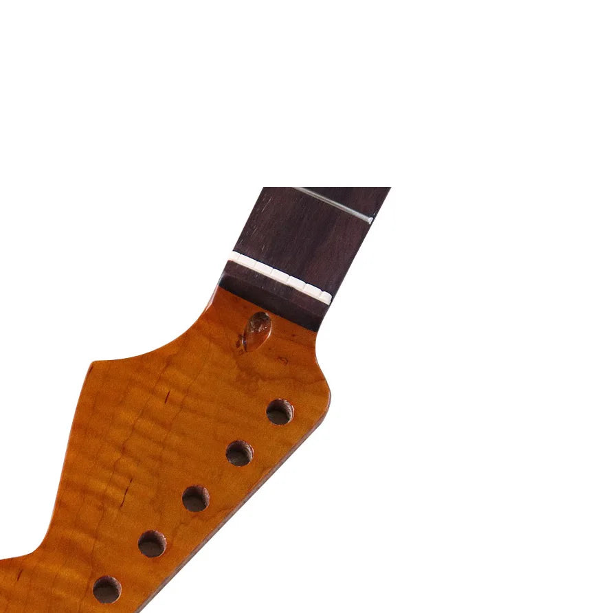 6-String 22-Fret Roasted Maple Tiger Pattern ST Neck with Rosewood Fingerboard