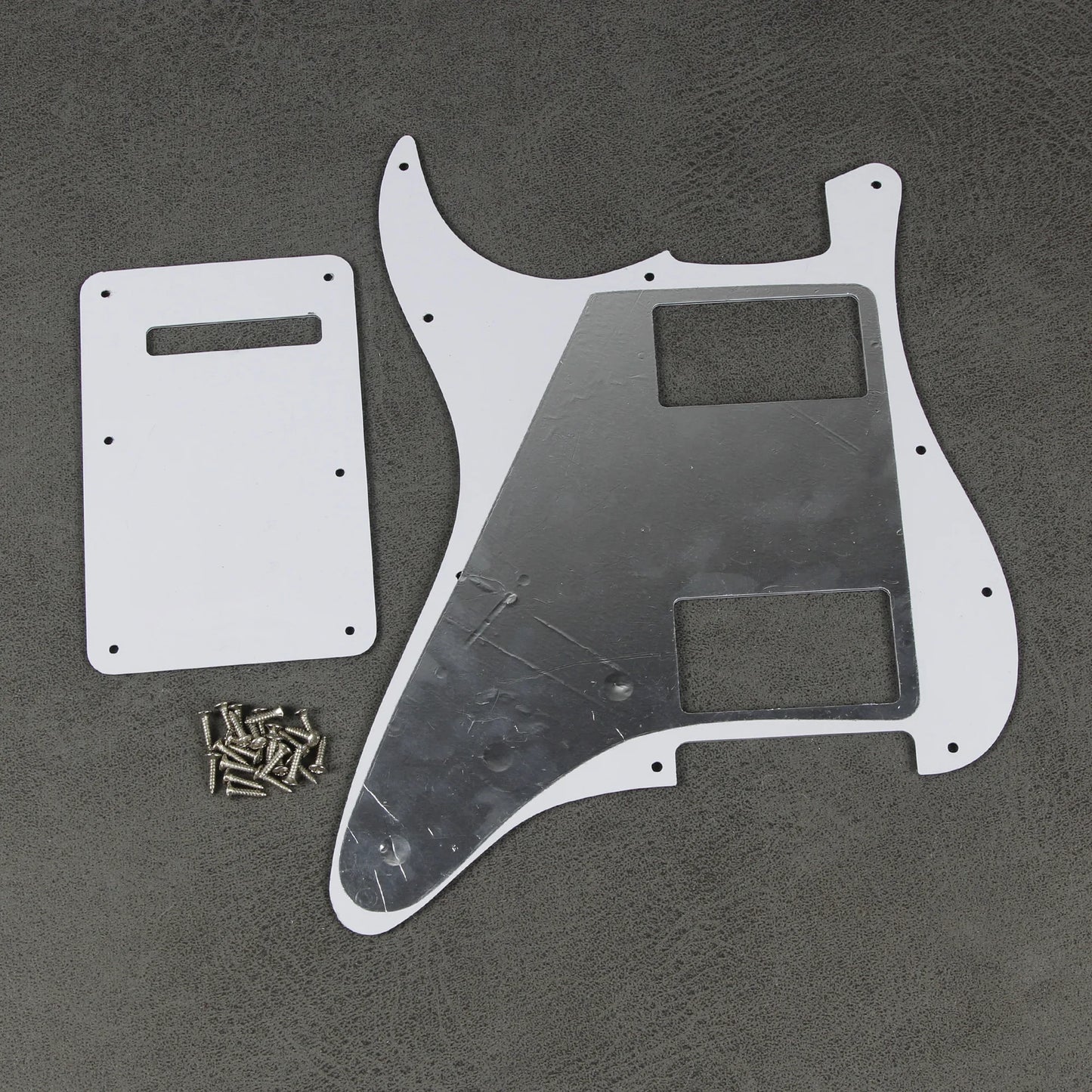 Fleor Electric Guitar HH Pickguard Scratch Plate Back Plate with Screws for 11-Hole American Standard FD ST Style Guitar