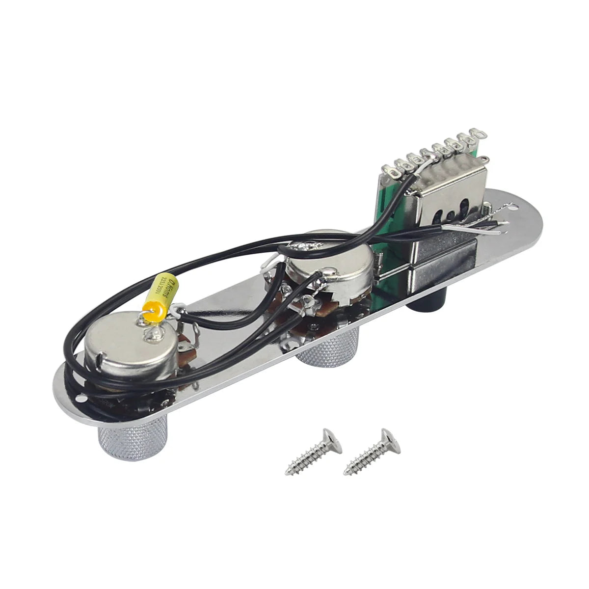 FLEOR Metal Prewired Guitar Control Plate Chrome TL Guitar Parts