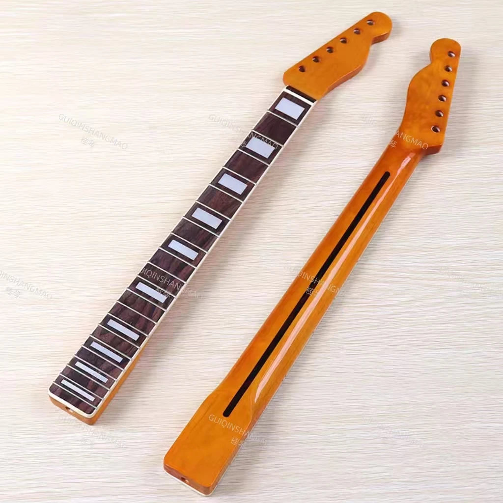 TL Neck Maple Wood Edging, Yellow Glossy Neck, 6 Strings, 21 Pieces