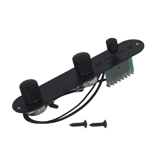 FLEOR Black Prewired TL Guitar Control Plate 3 Way Switch Electric Guitar Parts