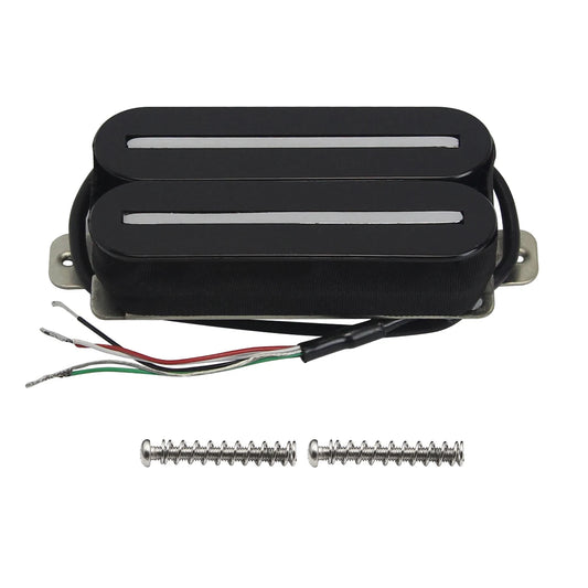 FLEOR Black Hot Dual Rails Humbucker Pickup for Electric Guitar Bridge High Output Ceramic Magnet