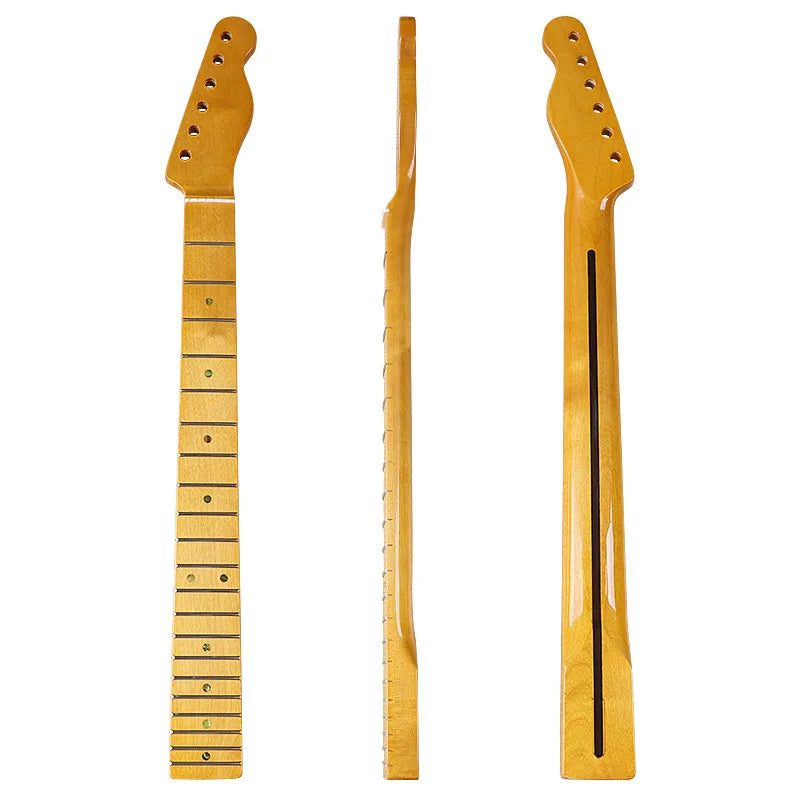 Electric guitar TL neck 6 strings 21 frets integrated handle yellowish bright light plus maple