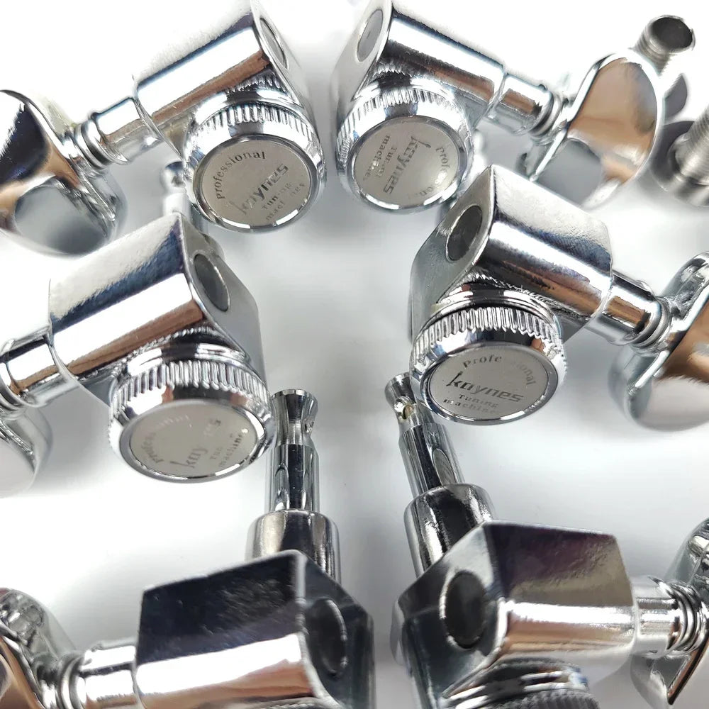 1 Set Kaynes 3R3L Locking Guitar Tuners – Chrome Silver for LP/SG