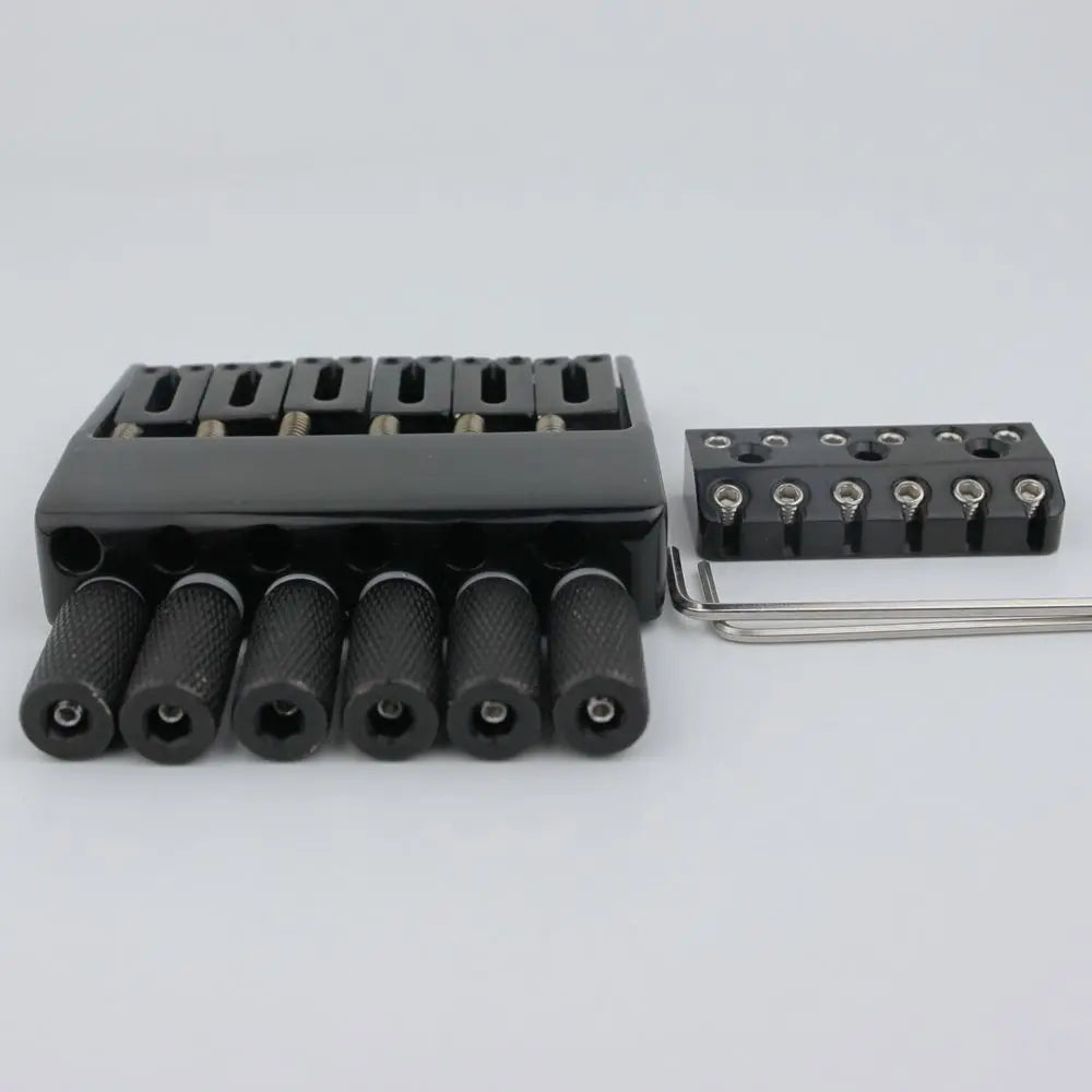 New GUYKER Black/Chrome/Gold 6 String Bridge Tailpiece for Headless Guitar Accessories