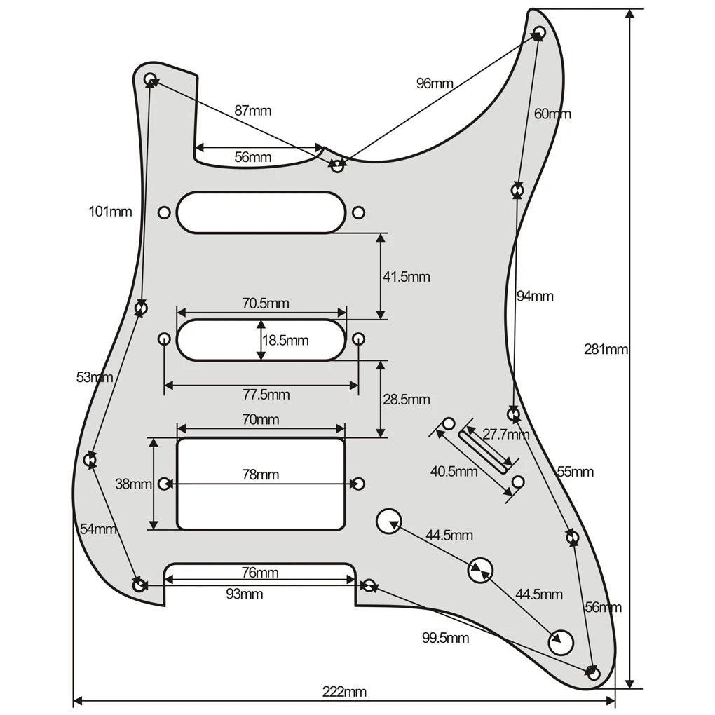 Fleor Alnico 5 Prewired SSH Pickguard for ST‑Style Electric Guitar