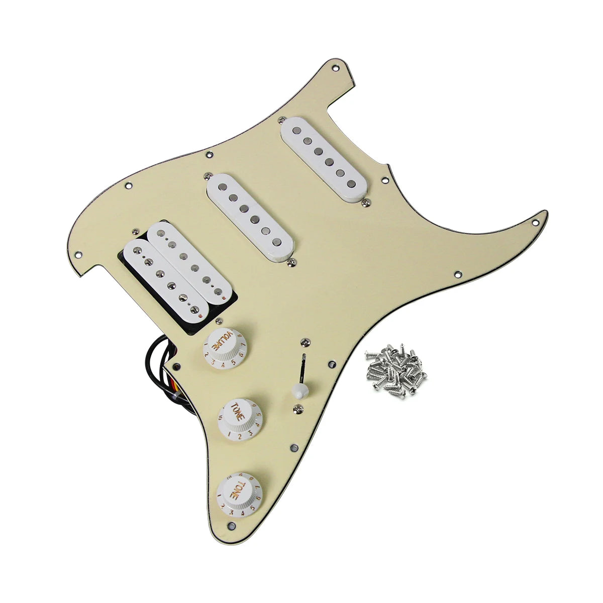 Fleor Alnico 5 Prewired SSH Pickguard for ST‑Style Electric Guitar
