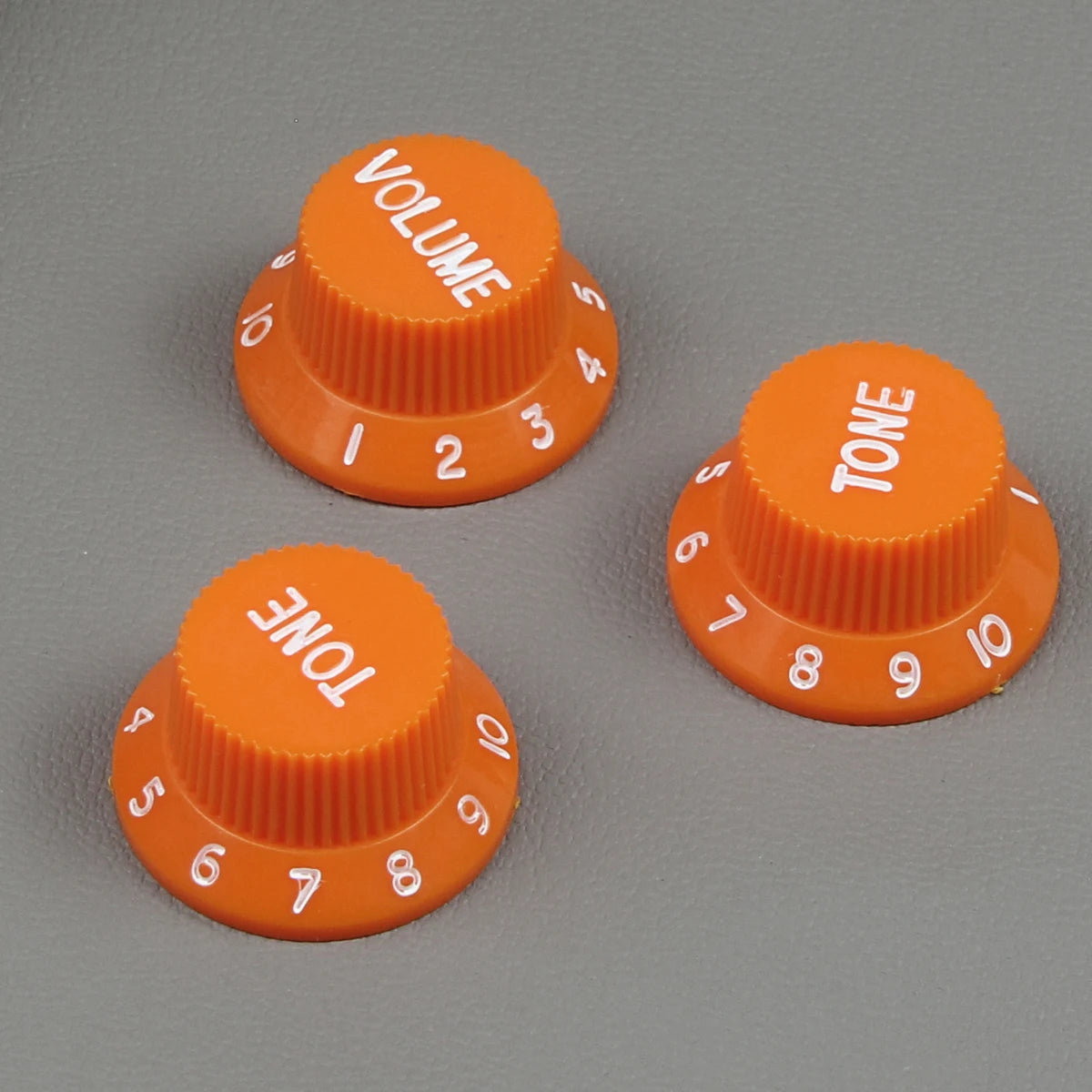 FLEOR 3pcs Plastic 2T1V Volume Tone Control Knobs High Dome Caps for ST Guitar