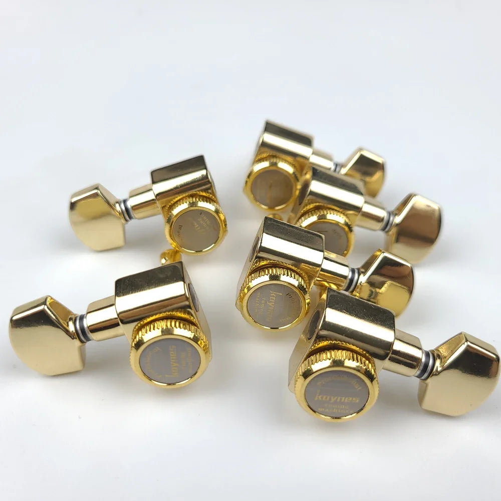 1 Set 6 In-Line Locking Guitar Tuners – No Screws, Chrome Silver