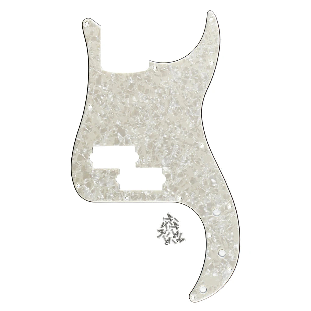 FLEOR Single PB Bass Pickguard 13-Hole Scratch Plate with Screws for 4-String Bass Parts Available in 15 Colors