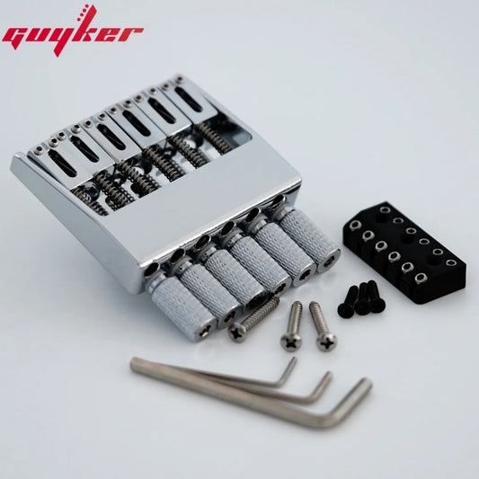 New GUYKER Black/Chrome/Gold 6 String Bridge Tailpiece for Headless Guitar Accessories
