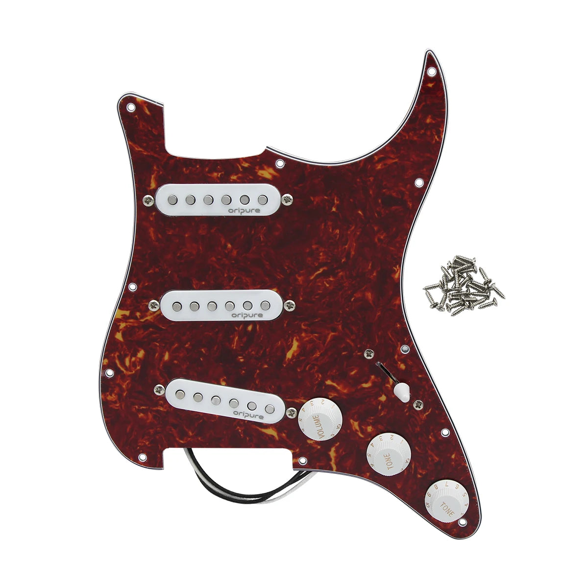 OriPure Prewired SSS Pickguard Loaded with Alnico 5 Single Coil Pickups for FD Strat Guitar