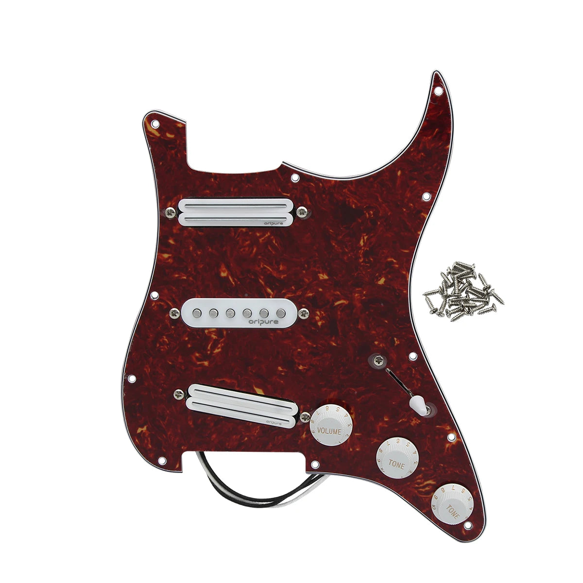 OriPure Prewired SSS Guitar Pickguard with Dual Rail Pickup and Control Pots for 11-Hole FD ST