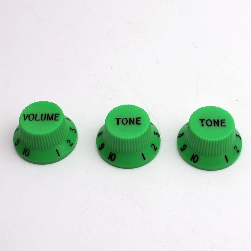1 Volume & 2 Tone Green/White/Black Speed Control Volume Tone Knob For Electric Guitar Musical Instrument Accessories Part