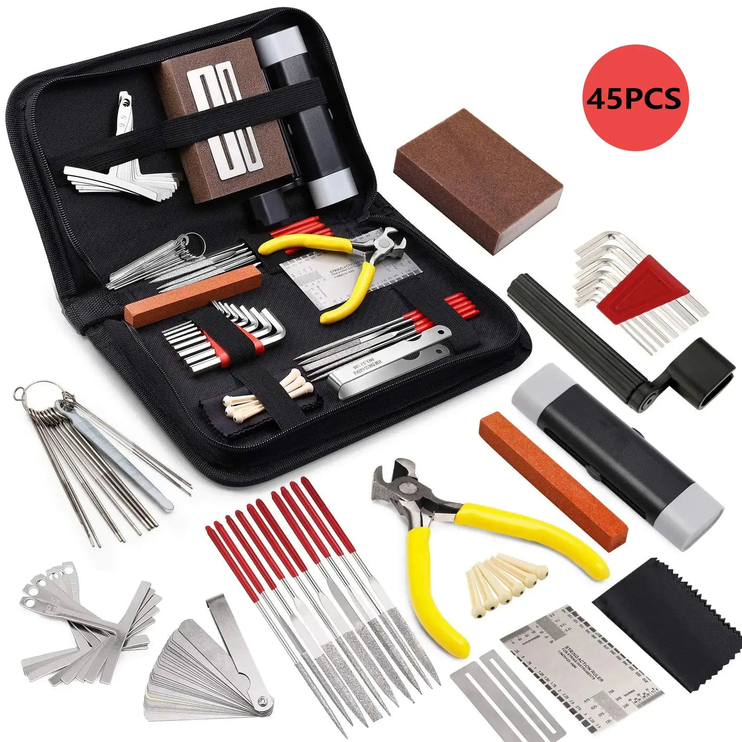 Miwayer 25/45/72 Guitar Repairing Tools Kit Setup Kit with Carry Bag