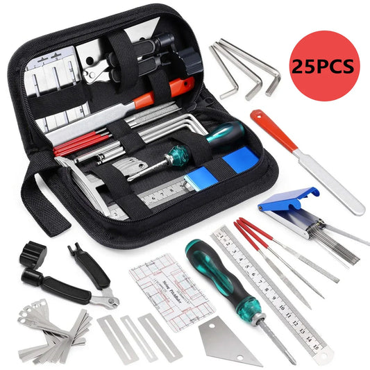 Miwayer 25/45/72 Guitar Repairing Tools Kit Setup Kit with Carry Bag