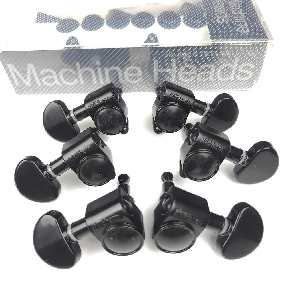 Wilkinson WJ303 3+3 Guitar Tuners 19:1 – Chrome/Black/Gold for LP/SG